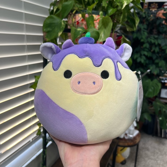NWT Squishmallows 8” Benito the blueberry cheesecake cow - Picture 1 of 3